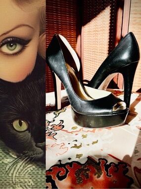 ♥️ Jessica Simpson Black Martella Peep-toe D’orsay shoes 8.5